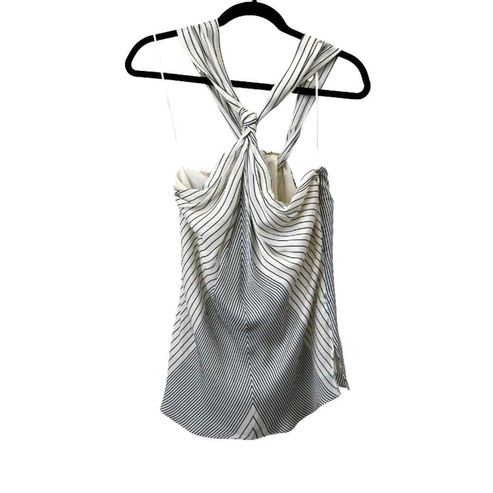 Reiss Brianna White and Green Striped Top
